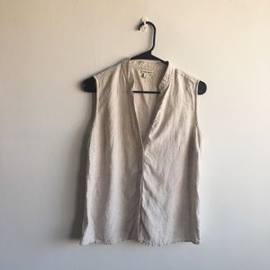 Vintage sleeveless linen blouse